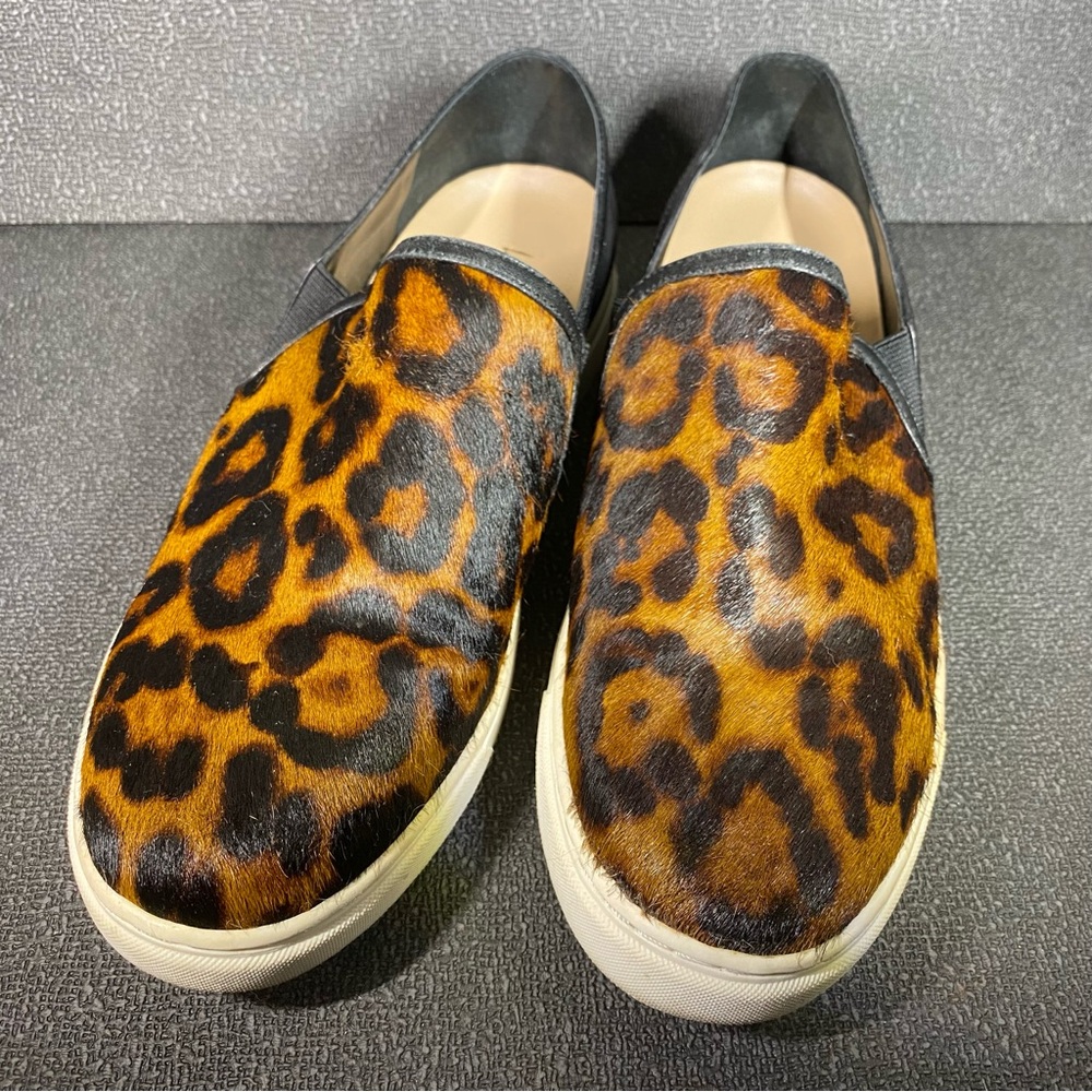Lord & Taylor Animal Print Leopard Pony Hair Slip On Sneaker 9.5